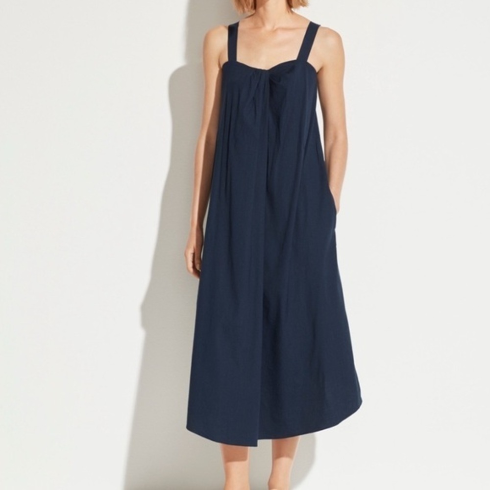 Vince Linen Blend Sleeveless MIDI Dress XS